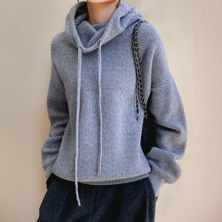 Women's Soft Knit Hoodie with Oversized Fit and Drawstring