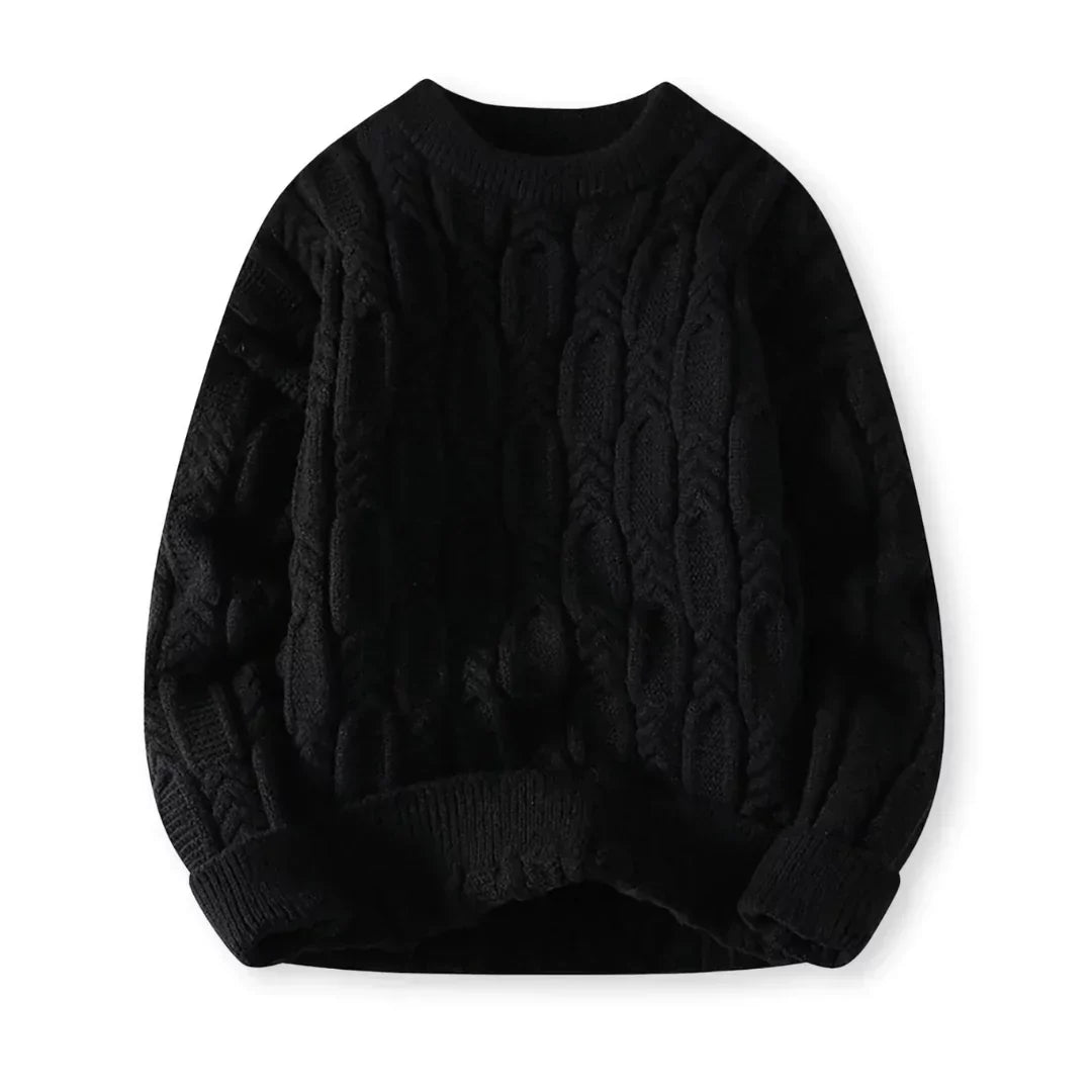 Men's Chunky Cable Knit Sweater for Winter Warmth