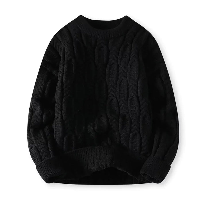 Men's Chunky Cable Knit Sweater for Winter Warmth