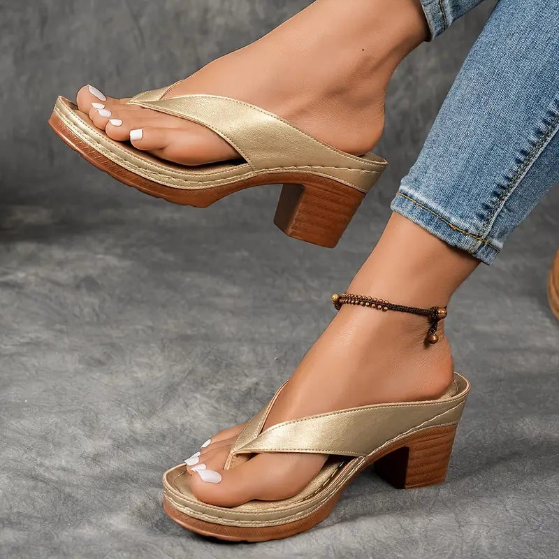 Giada | Women's Open Toe Slip-On Sandals-The Yellow Prime