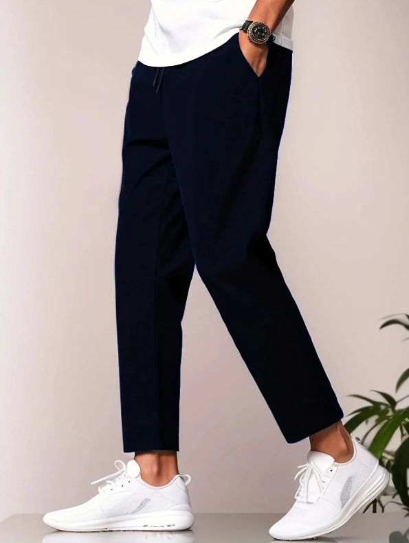 Daniel | Men's Cropped Tapered Leg Pants-The Yellow Prime