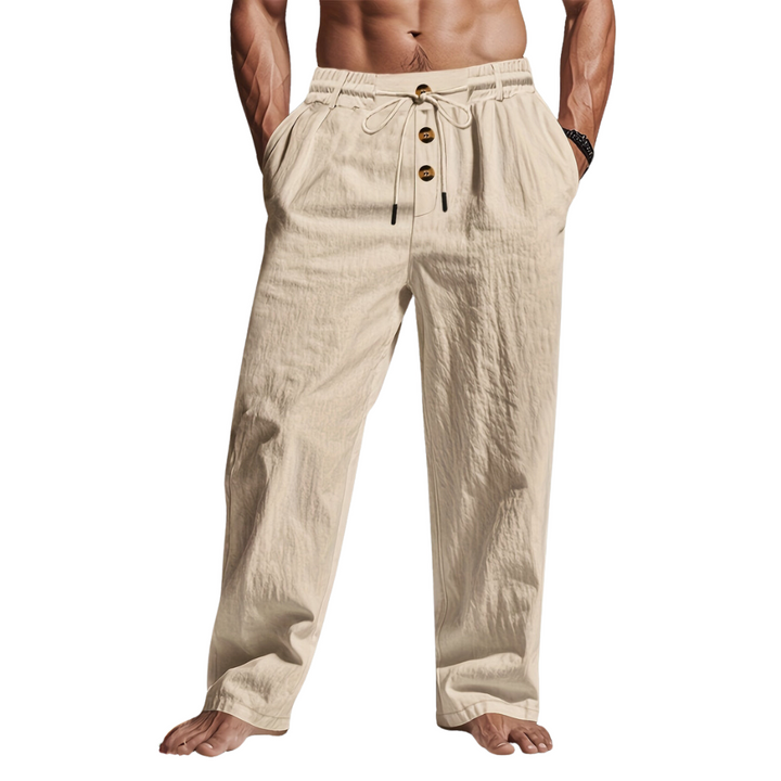 Daniel | Relaxed Fit Linen Men's Pants-The Yellow Prime