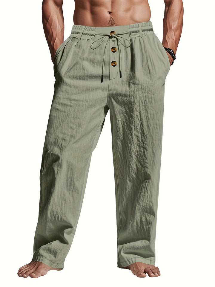 Daniel | Relaxed Fit Linen Men's Pants-The Yellow Prime