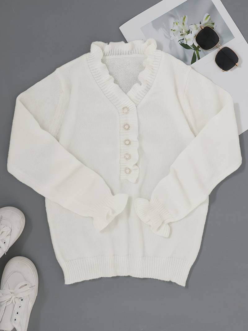 Darcey | Women's Ruffle Blouse with Buttons-The Yellow Prime