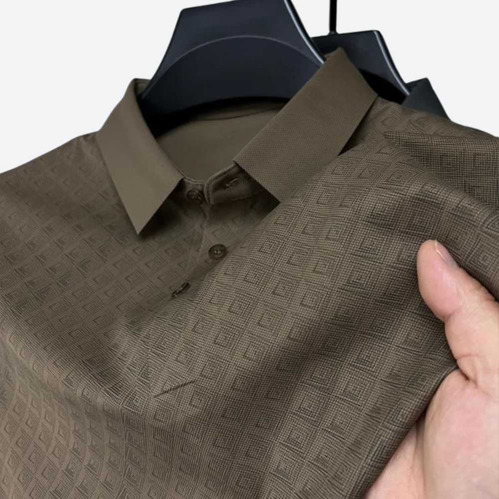 Darlan | Men's Stylish Patterned Silk Polo Shirt-The Yellow Prime