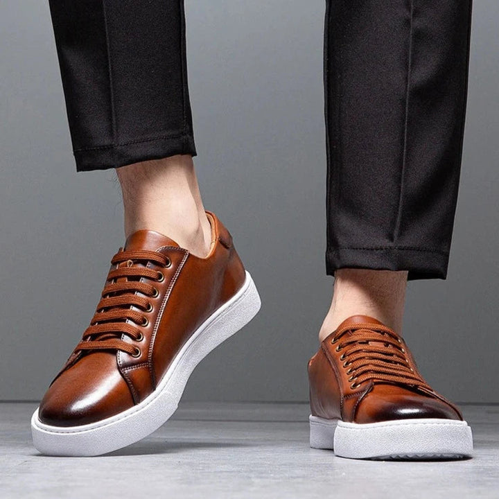 David | Men's Leather Sneakers-The Yellow Prime