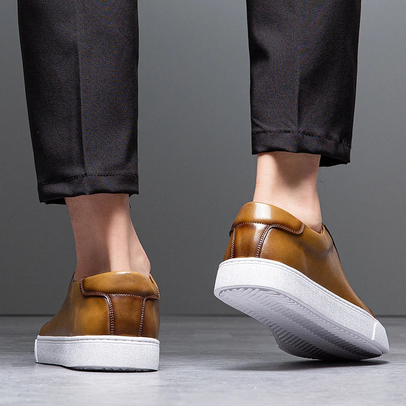 David | Men's Leather Sneakers-The Yellow Prime