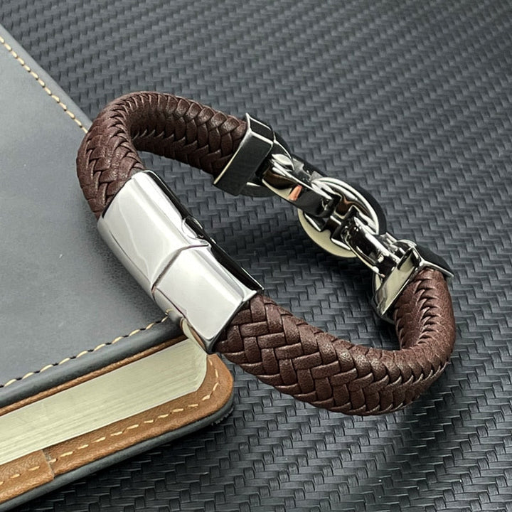 David | Stylish Vintage Leather Bracelet-The Yellow Prime