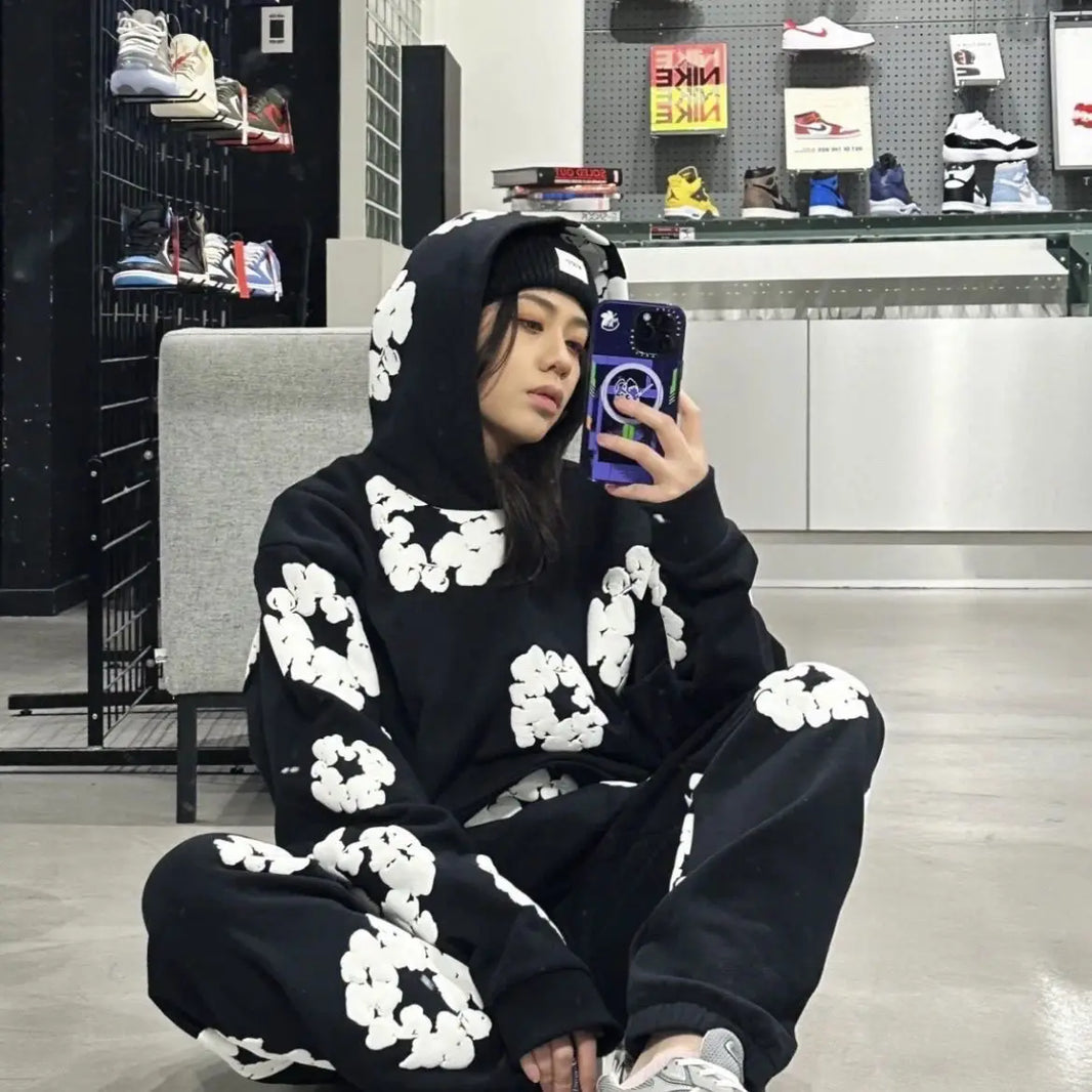 Denim Tears Printed Tracksuit Set for Men & Women – Casual Streetwear Outfit