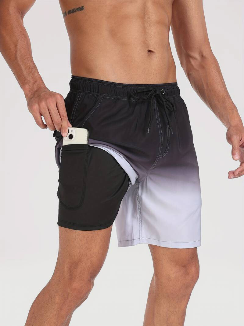 Denis | Men's Versatile 2-in-1 Swim Shorts-The Yellow Prime