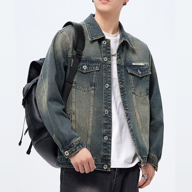 Men's Fade Denim Jacket-The Yellow Prime