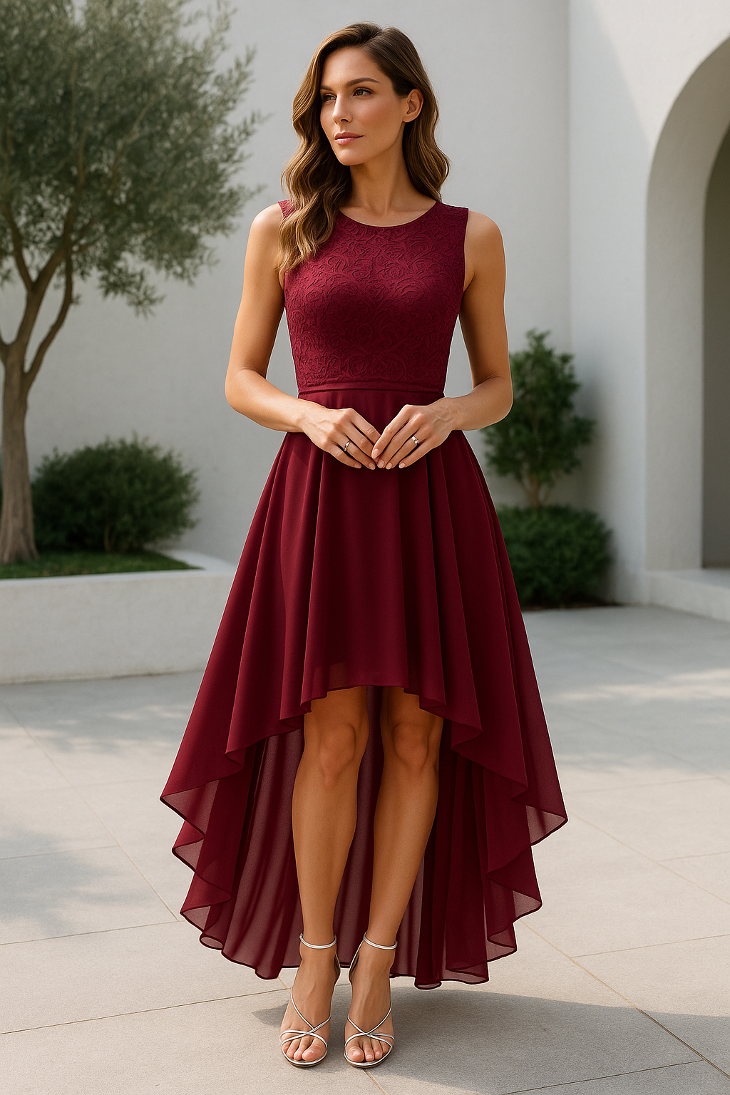 Diana | Women's Elegant Long Sleeve Wedding Guest Dress-The Yellow Prime
