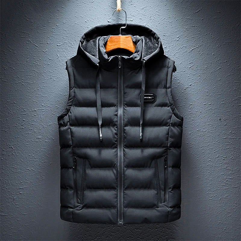 Gilet matelassé à capuche, chaud et pratique, pour homme