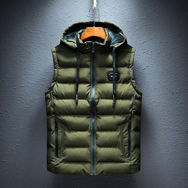 Gilet matelassé à capuche, chaud et pratique, pour homme