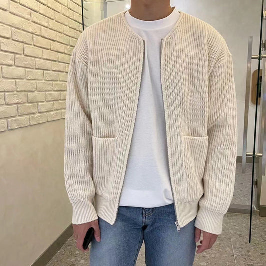 Cardigan moderne en maille pour homme, confortable et à manches longues