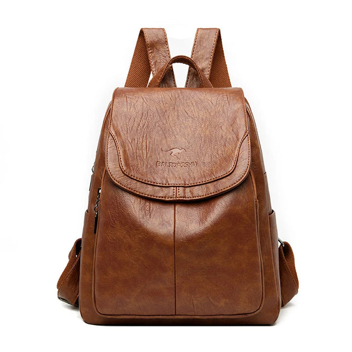 Women's durable leather backpack – structured design for work and daily use-The Yellow Prime