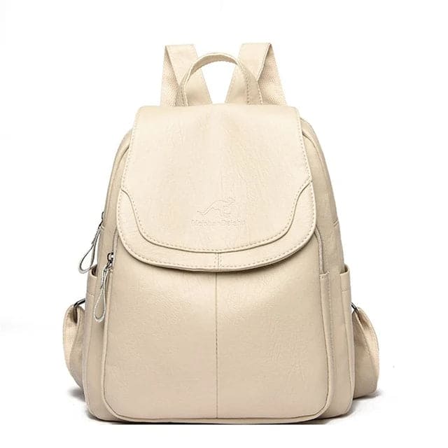 Women's durable leather backpack – structured design for work and daily use-The Yellow Prime