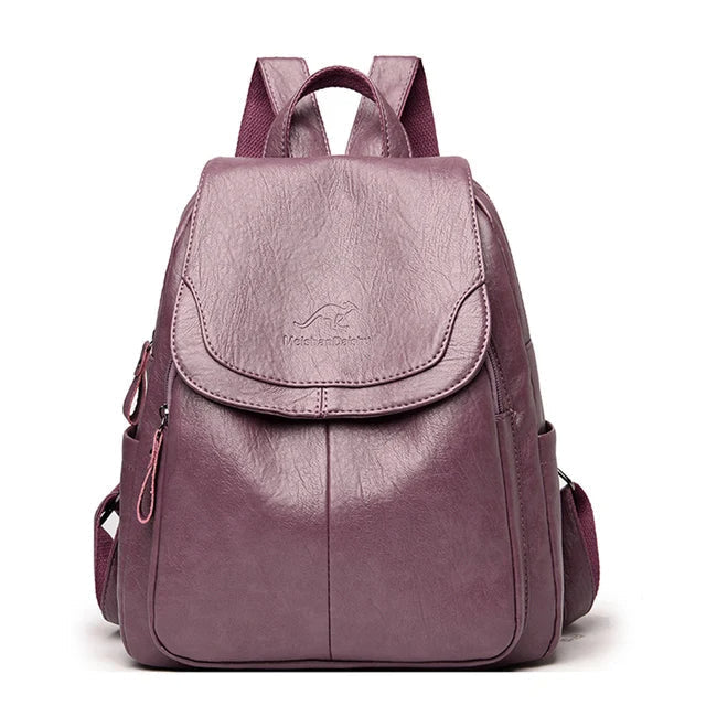 Women's durable leather backpack – structured design for work and daily use-The Yellow Prime