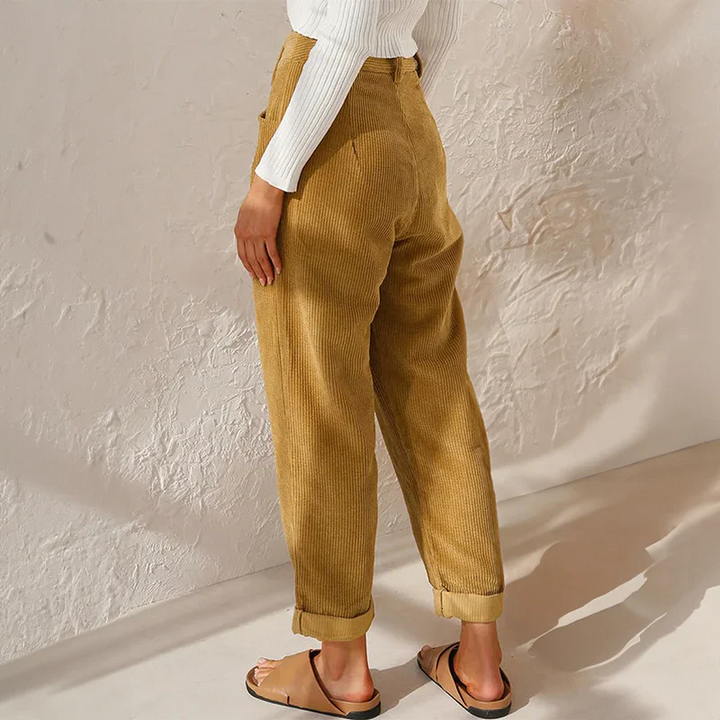 Women's Casual Loose Corduroy Trousers-The Yellow Prime