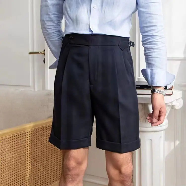 Edouard | Men's Tailored Pleated Shorts-The Yellow Prime