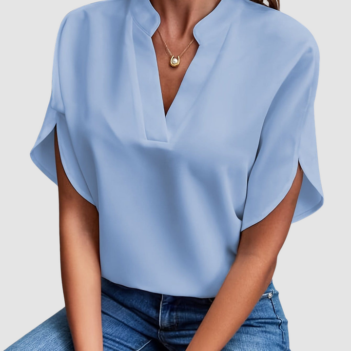 Elain | Women's Draped Blouse-The Yellow Prime