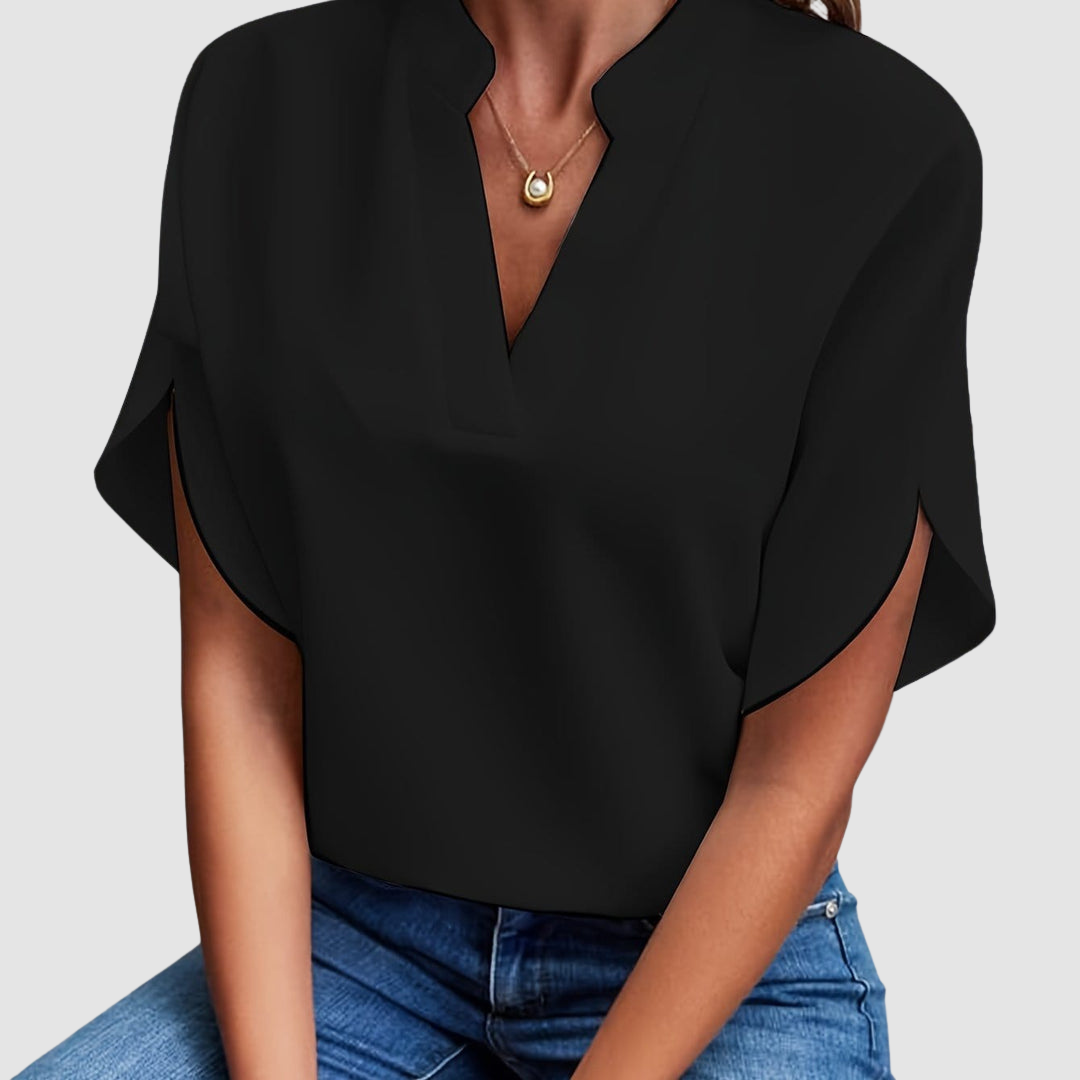 Elain | Women's Draped Blouse-The Yellow Prime
