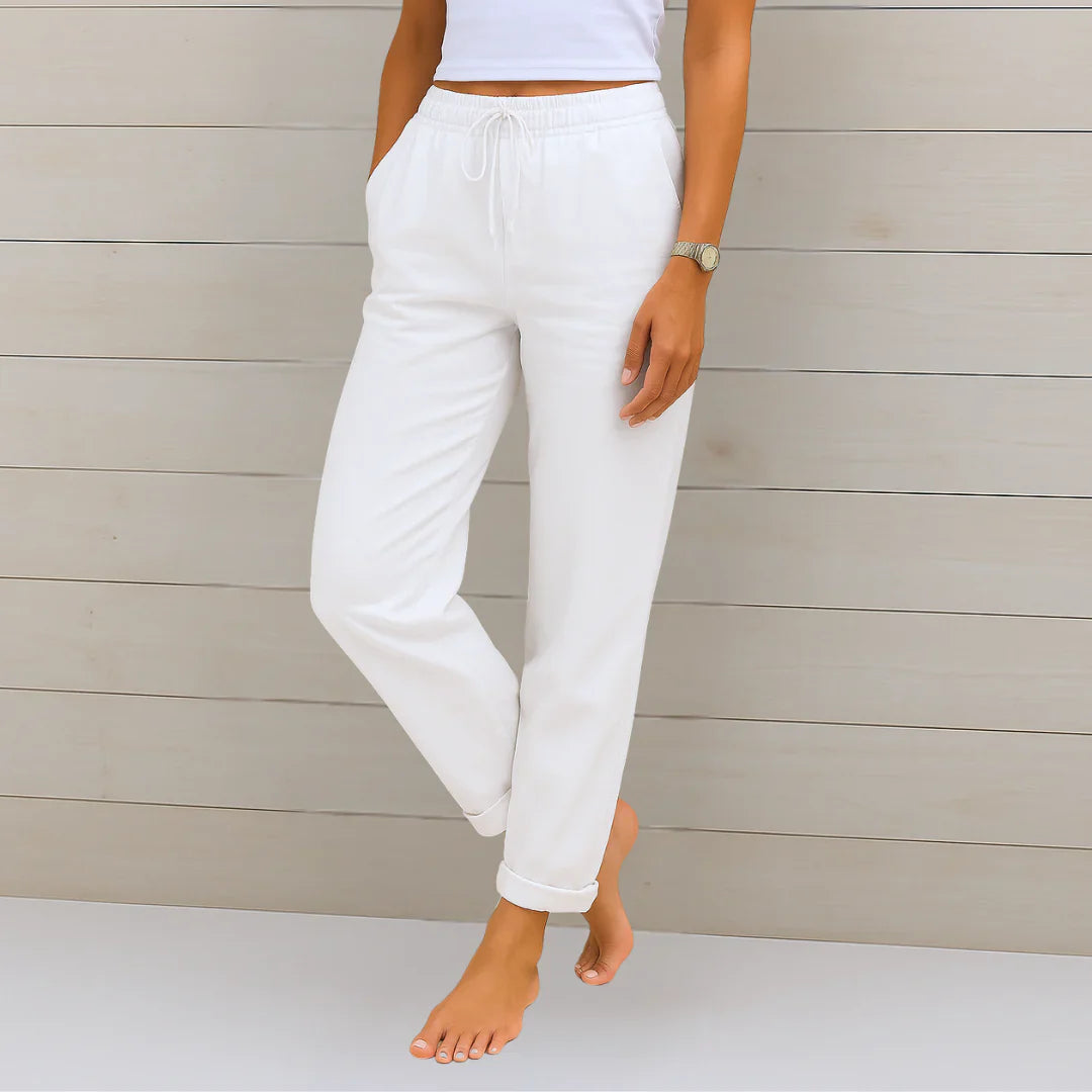 Elaine | Women's Lightweight Linen Pants-The Yellow Prime