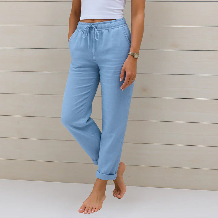 Elaine | Women's Lightweight Linen Pants-The Yellow Prime