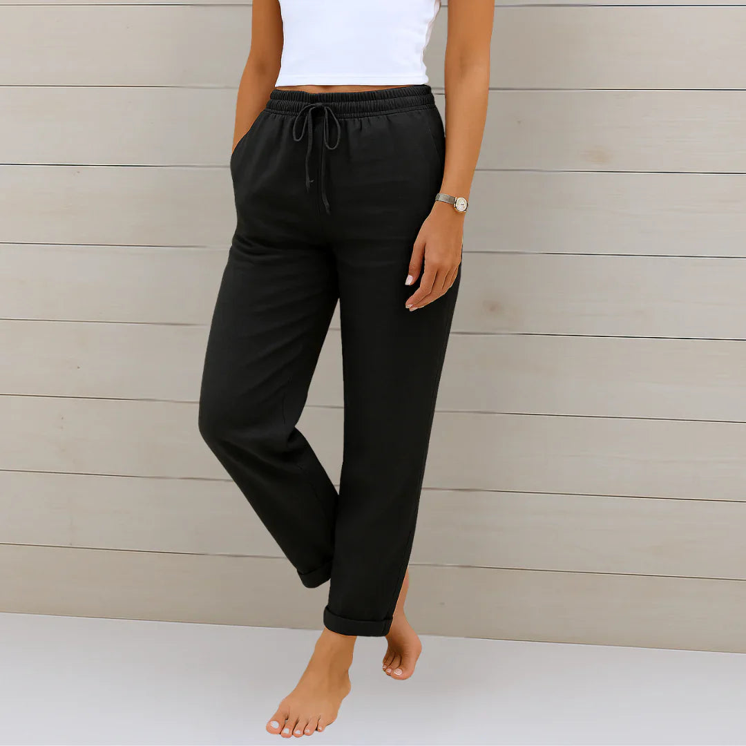 Elaine | Women's Lightweight Linen Pants-The Yellow Prime