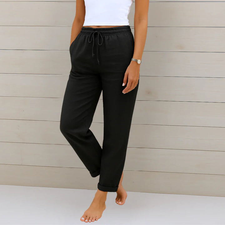 Elaine | Women's Lightweight Linen Pants-The Yellow Prime