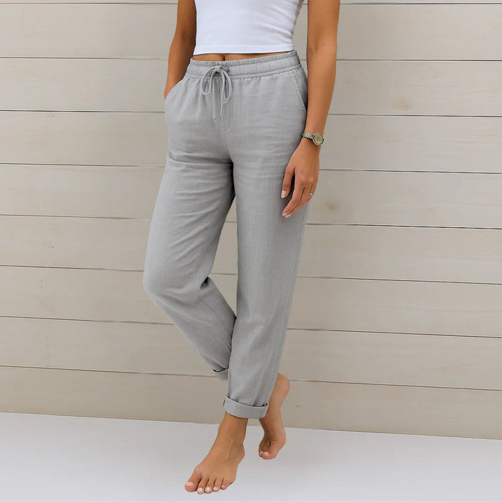 Elaine | Women's Lightweight Linen Pants-The Yellow Prime