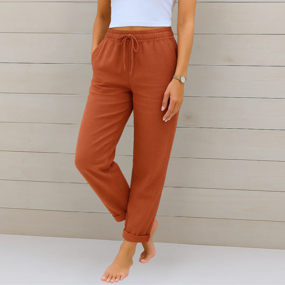 Elaine | Women's Lightweight Linen Pants-The Yellow Prime