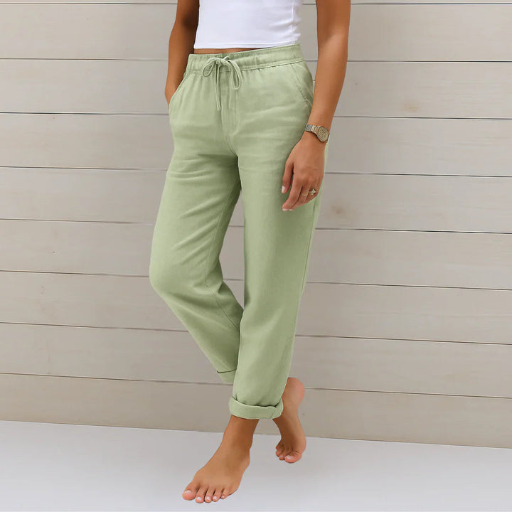 Elaine | Women's Lightweight Linen Pants-The Yellow Prime