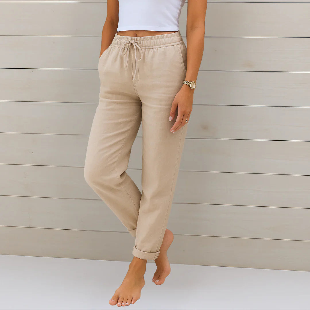 Elaine | Women's Lightweight Linen Pants-The Yellow Prime