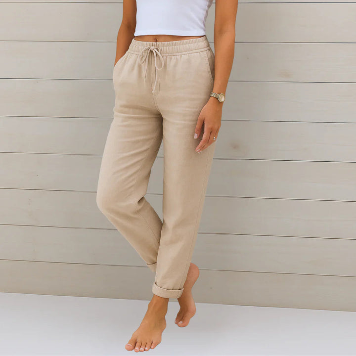 Elaine | Women's Lightweight Linen Pants-The Yellow Prime