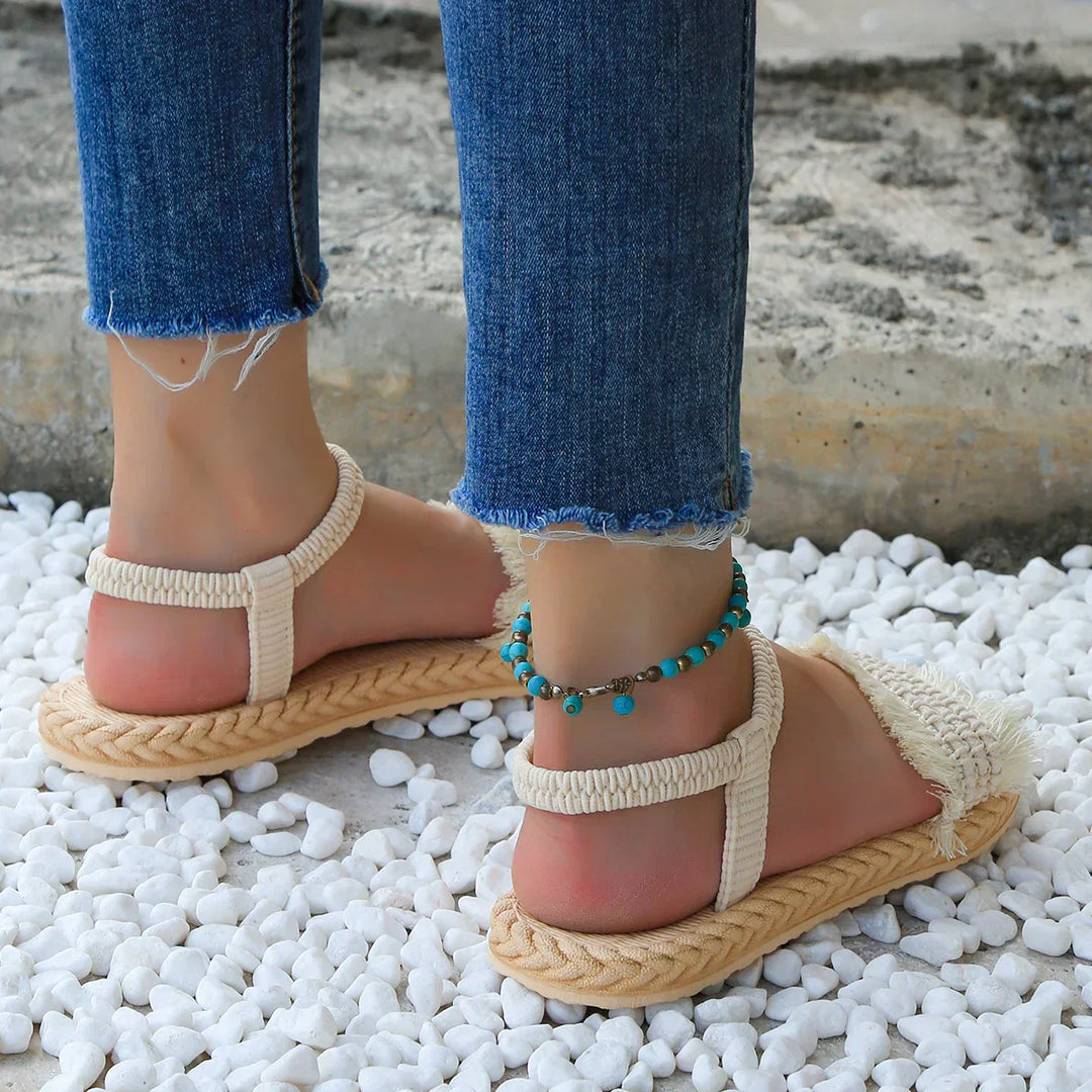 Elegant Beige Summer Sandals for Women - Chic and Comfy Footwear-The Yellow Prime