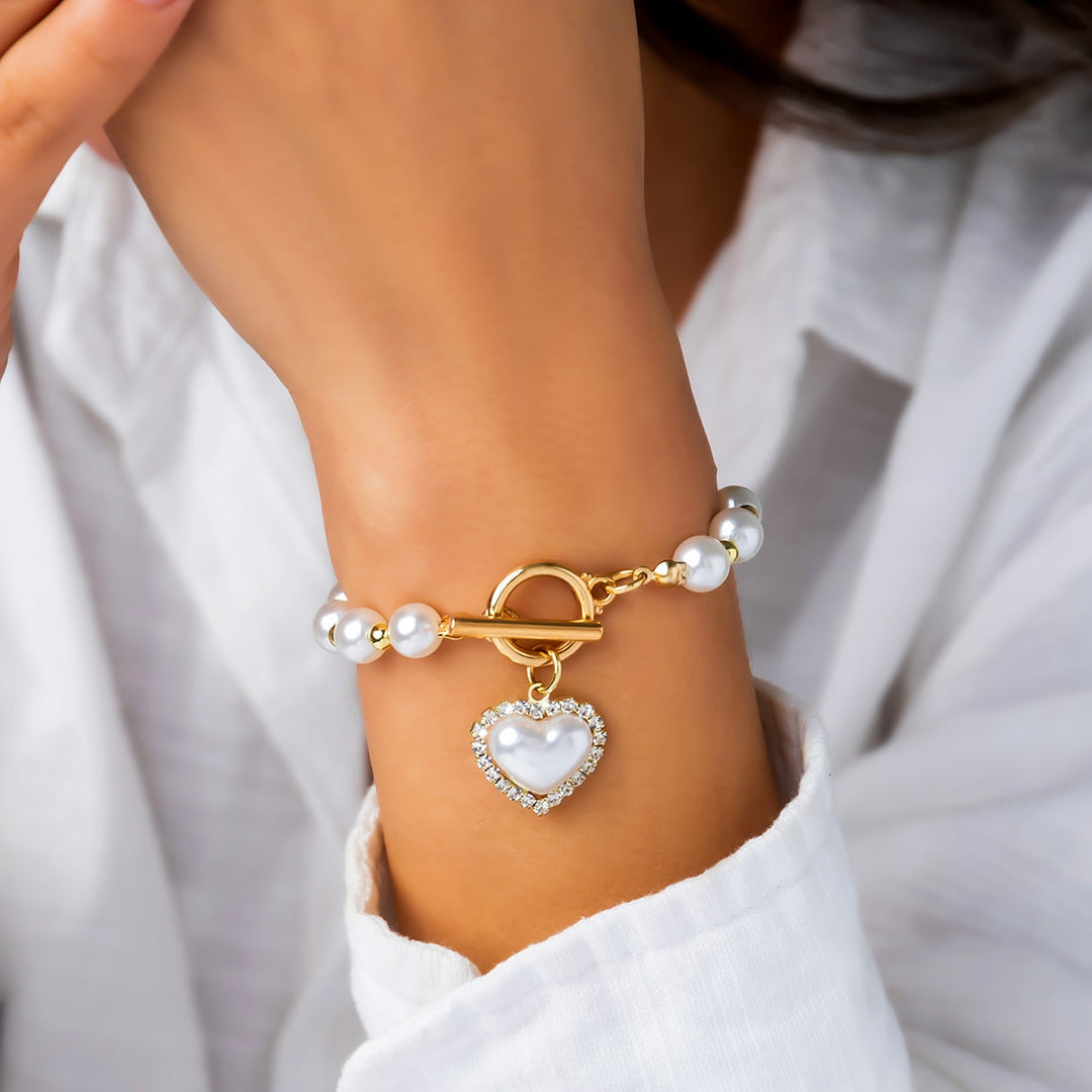 Elegant Bracelet with Freshwater Pearl Pendant for Women-The Yellow Prime