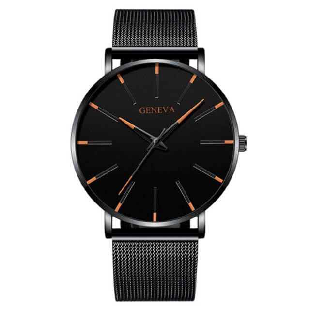 Men's minimalist stainless steel business watch for everyday wear-The Yellow Prime
