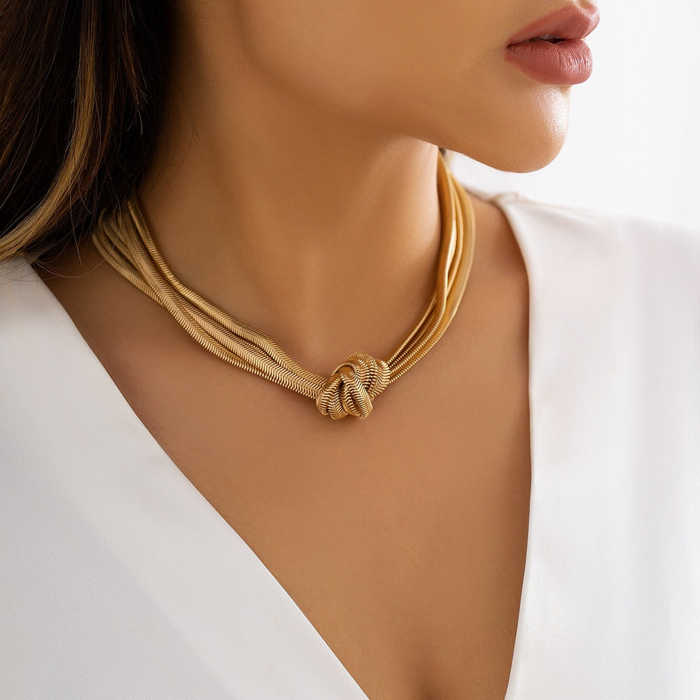 Eliana | Women's Trendy Elegant Knot Necklace-The Yellow Prime