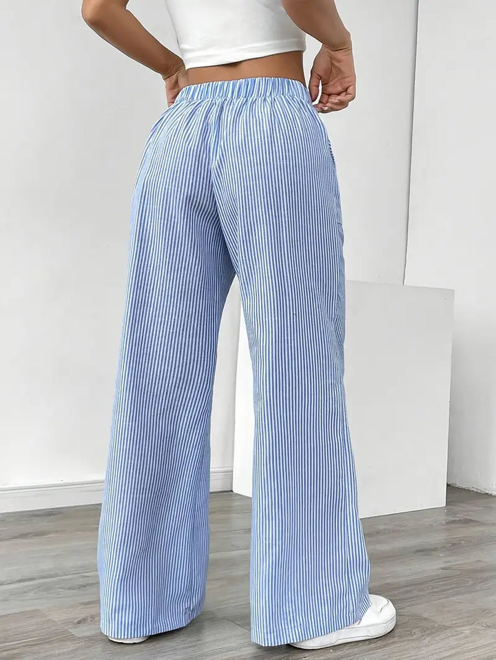 Elise | Women's Relaxed Stripe Casual Pants-The Yellow Prime