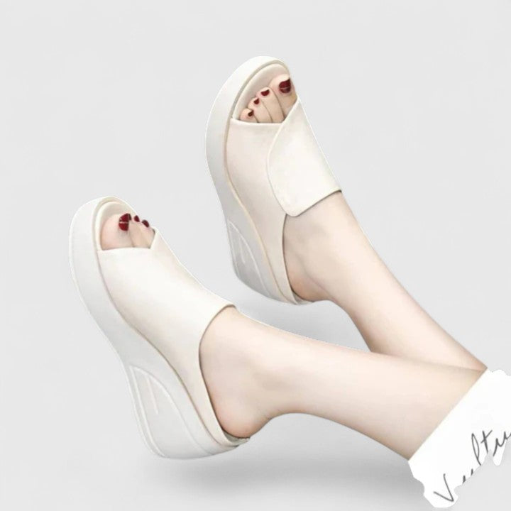 Mirella | Women's Platform Open Toe Slip-On Sandals-The Yellow Prime