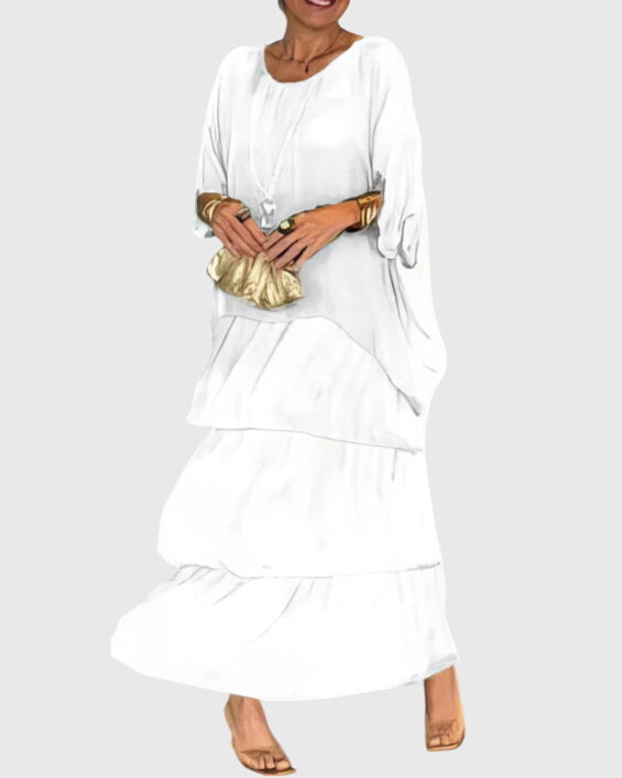 Elizabeth | Women's Boho Layered Maxi Dress with Shorts-The Yellow Prime