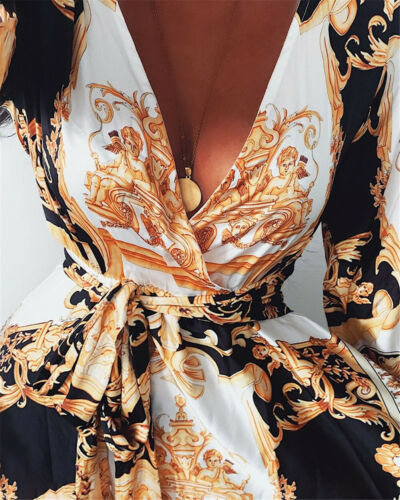 Morry | Women's Boho Floral Long Sleeve Maxi Dress-The Yellow Prime