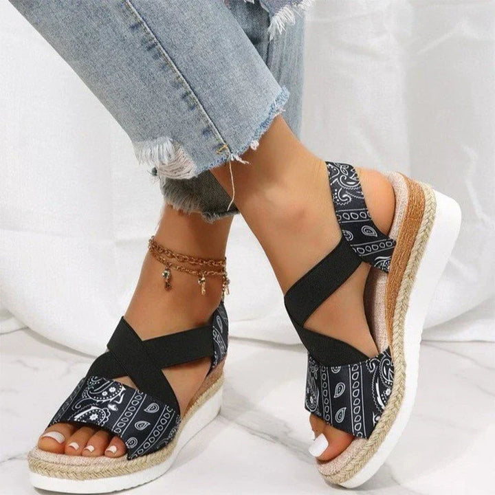 Elsa | Women's Elegant Sandals with Hemp Rope Wedge Comfort-The Yellow Prime
