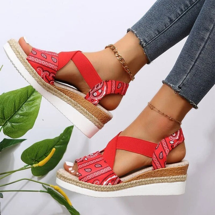 Elsa | Women's Elegant Sandals with Hemp Rope Wedge Comfort-The Yellow Prime