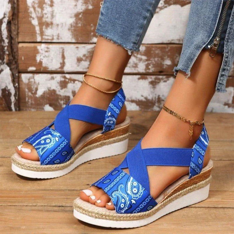 Elsa | Women's Elegant Sandals with Hemp Rope Wedge Comfort-The Yellow Prime