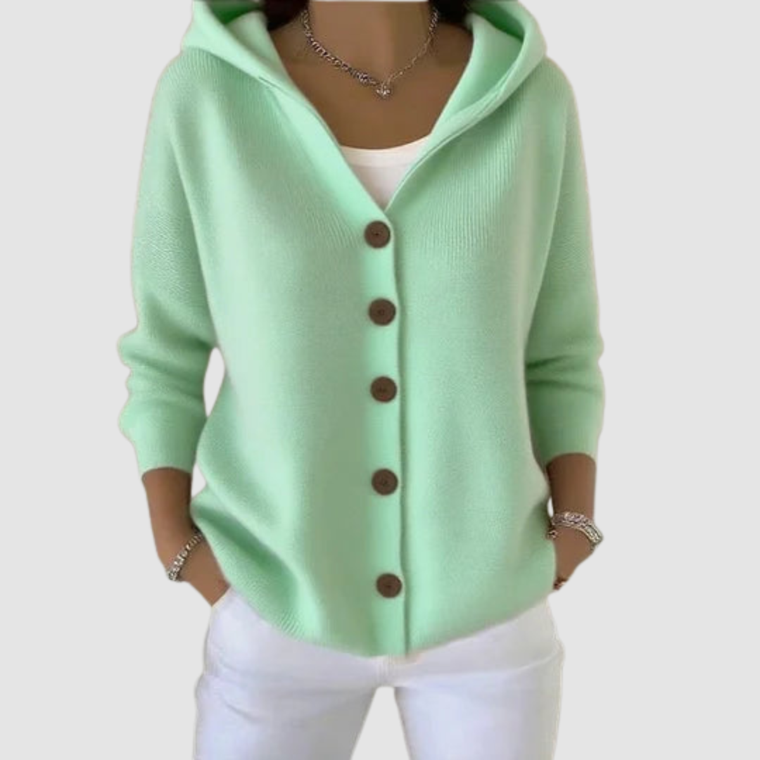 Emelie | Women's Premium Hooded Cardigan-The Yellow Prime