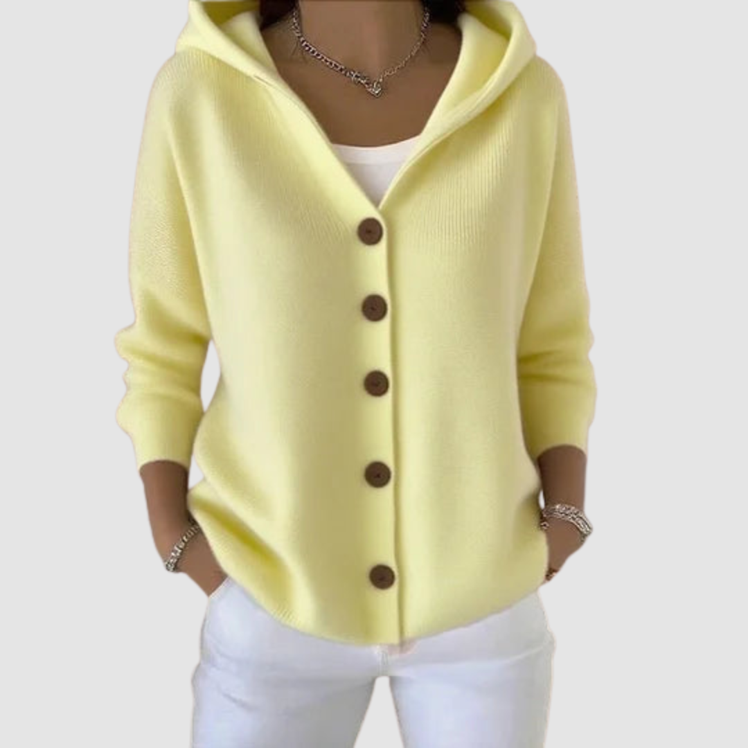 Emelie | Women's Premium Hooded Cardigan-The Yellow Prime
