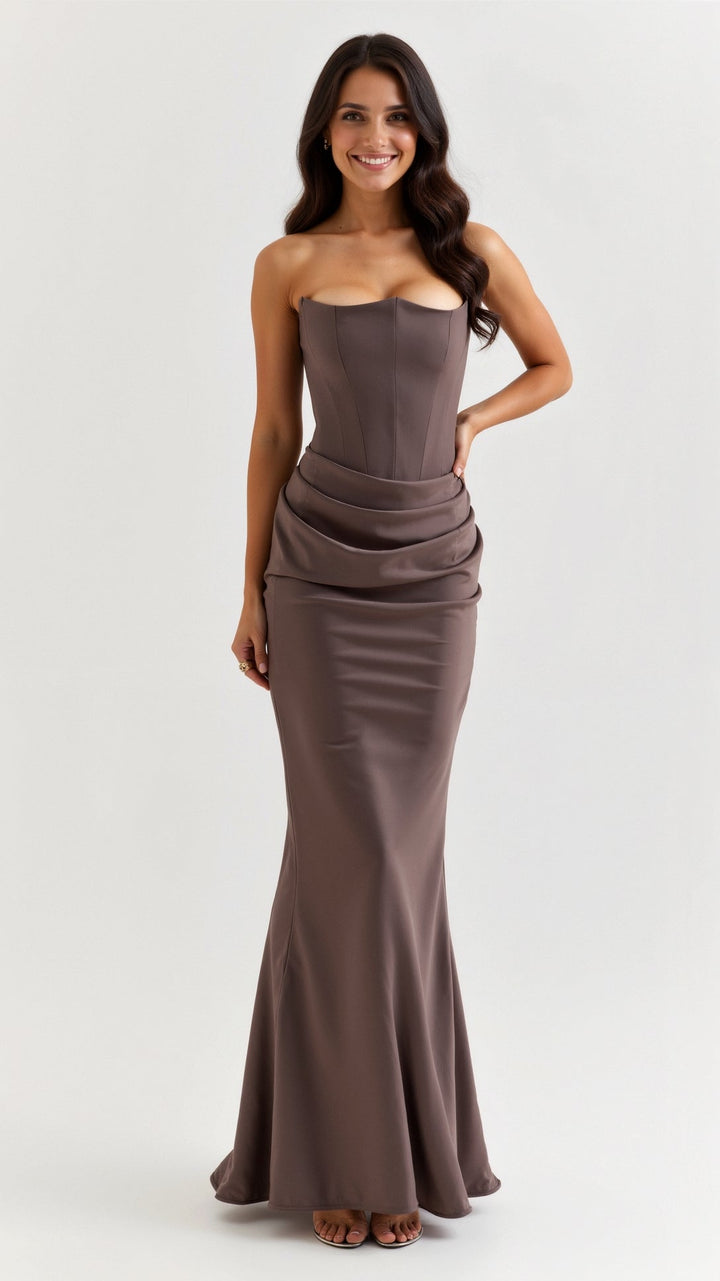 Emily | Women's Column Midi Dress-The Yellow Prime