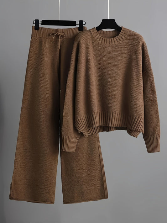Emily | Women's Cozy Knit Loungewear Set-The Yellow Prime